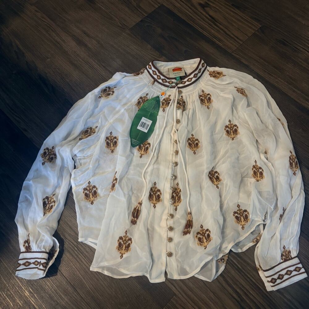 NWT Farm Rio Tapestry Embroidered Top - Picture 2 of 8